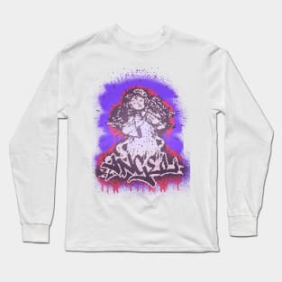 Angel with violin music instrument graffiti christain class Long Sleeve T-Shirt